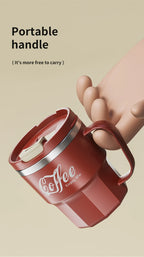 304 Stainless Steel Thermal Water Cup With Handle Portable Double Wall Insulated Mug Sealed Drinking Cup For Cold And Hot Drinks