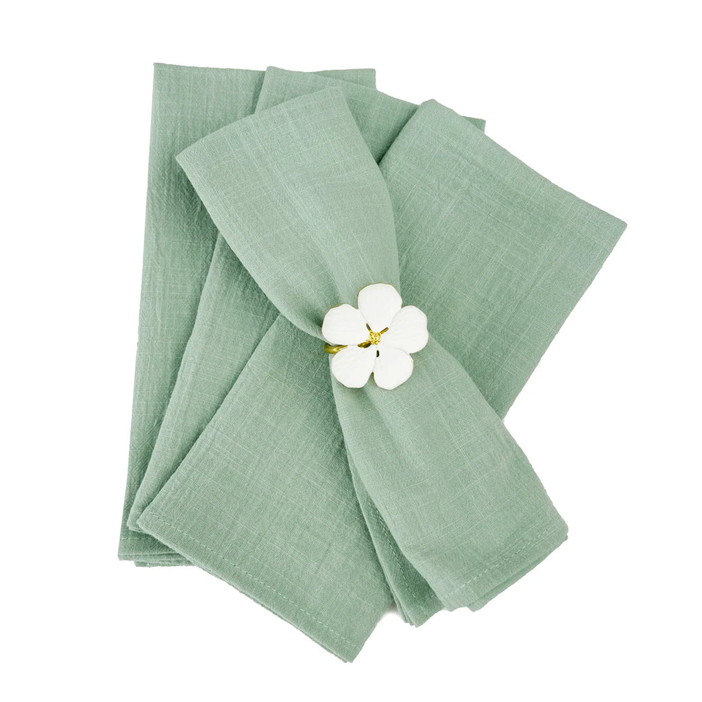 4PCS 30x45cm 100% Cotton Christmas Green Napkin Blue Reusable Wedding Party Table Decor Retro Napkins