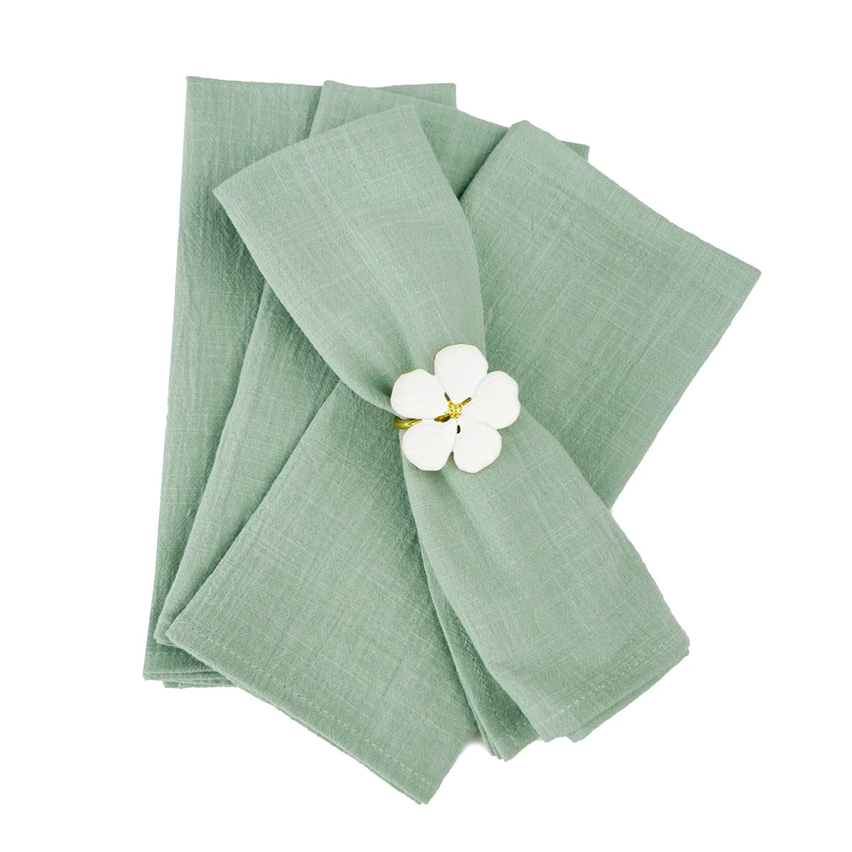 4PCS 30x45cm 100% Cotton Christmas Green Napkin Blue Reusable Wedding Party Table Decor Retro Napkins