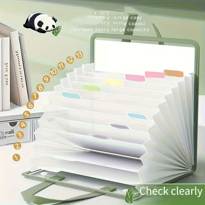 Portable Expandable Accordion File Folder Has 13 Pockets and Is Suitable for A4-sizedEnvelopes,and IsSuitable for Home,OfficeUse