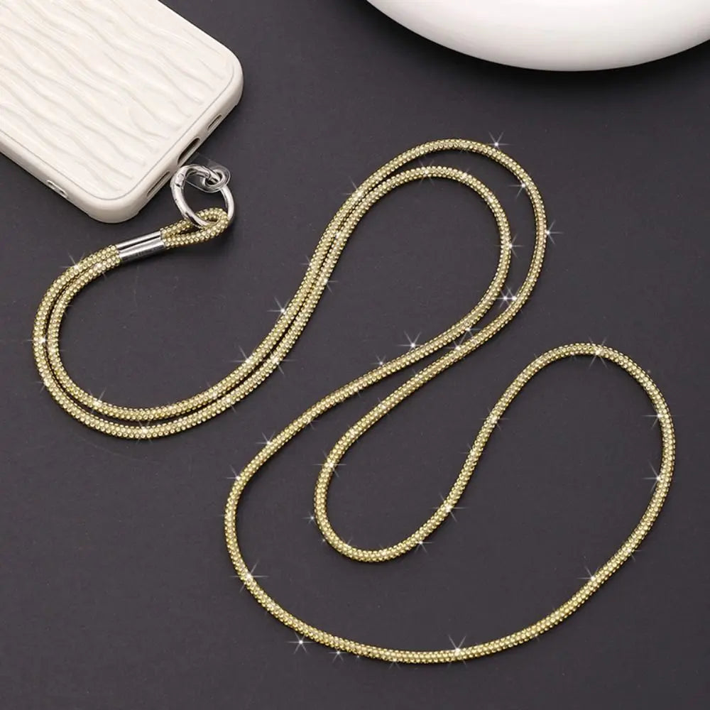 Luxury Rhinestone Mobile Phone Lanyard Diamond Mobile Phone Case Anti-Loss Hanging Ornaments Pendant Keychain Glitter Cord Strap