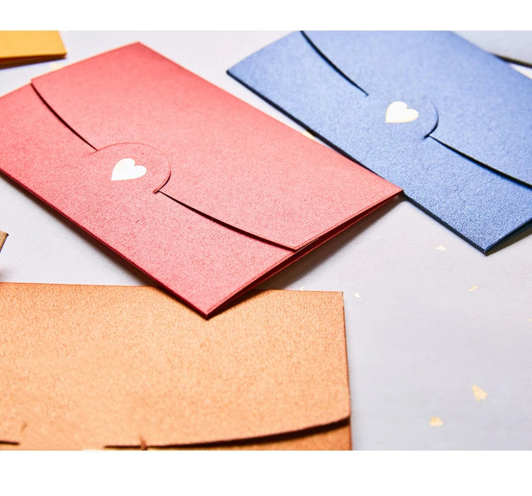 20Pcs small greeting card envelope made of Western colored pearl paper material with exquisite hot stamping and embossed design