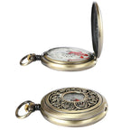 Vintage Bronze Compass Pocket Watch Design Outdoor Hiking Navigation Mountaineering Camping Hiking Portable Flip Compasses