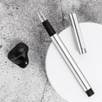 Fountain Pen 0.38mm Extra Fine Nib Extremely Black Metal Business Office Writing Calligraphy Pens