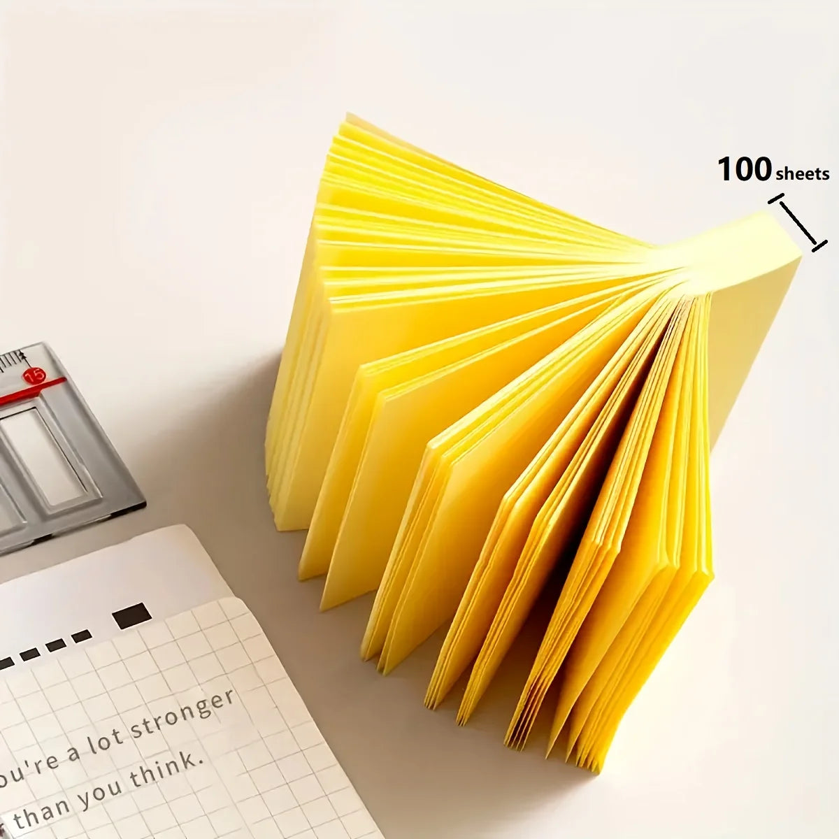 Sticky Notes 76x76mm, 100 Sheets/Pad, 8pads, Yellow Self-Sticky Notes, Easy to Write, for School, Home, Office