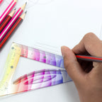 Vibrant Flexible Ruler Set, Straight Ruler, Protractor, 2 Triangles, 20/30cm Straight Ruler, 4 Pcs Soft Ruler Kit
