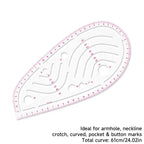 Flexible Clear Metric French Curve Ruler Multipurpose Tailoring Template For Dressmaking Pattern Drafting DIY Sewing Projects