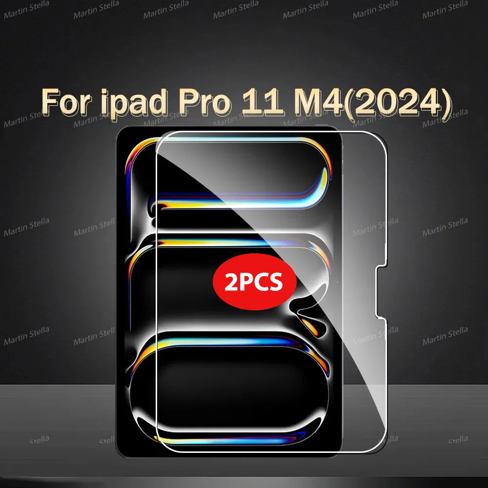2Pcs Tempered Glass Screen Protector For ipad Pro Air 13 11 2024 M4 M2 Air 5 4 Pro 12.9 11 M3 M5 2025 2026 Film