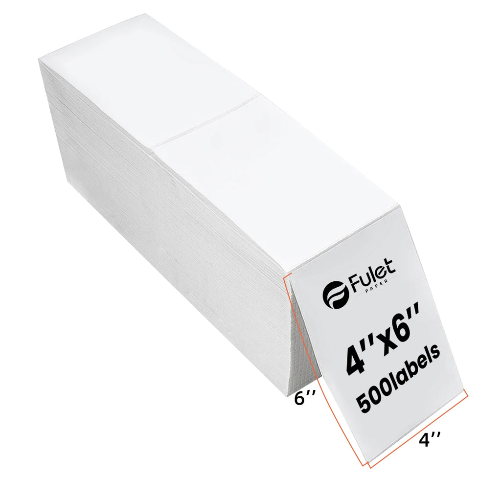 Fulet Hot Selling 4X6 10x15cm 100x150mm 500 Labels Fanfold Thermal Shipping Label compatible with most of thermal printers