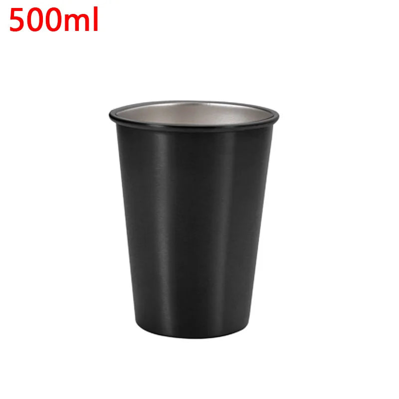 200/300/400/500ml Stainless Steel Beer Cups Household Office Metal Water Drinks Coffee Tumbler Tea Milk Mugs Kitchen Drinkware