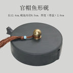 Natural Raw Stone Fish-shaped Ink Slab Multifunctional She Ink Stone Exquisite Traditional Portable Inkstones Beginners Students