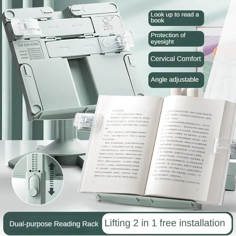 Adjustable Reading Bookshelf Lifting Landing Reading Stand Portable Book Holder Support Multifunctional Document Shelf For Home