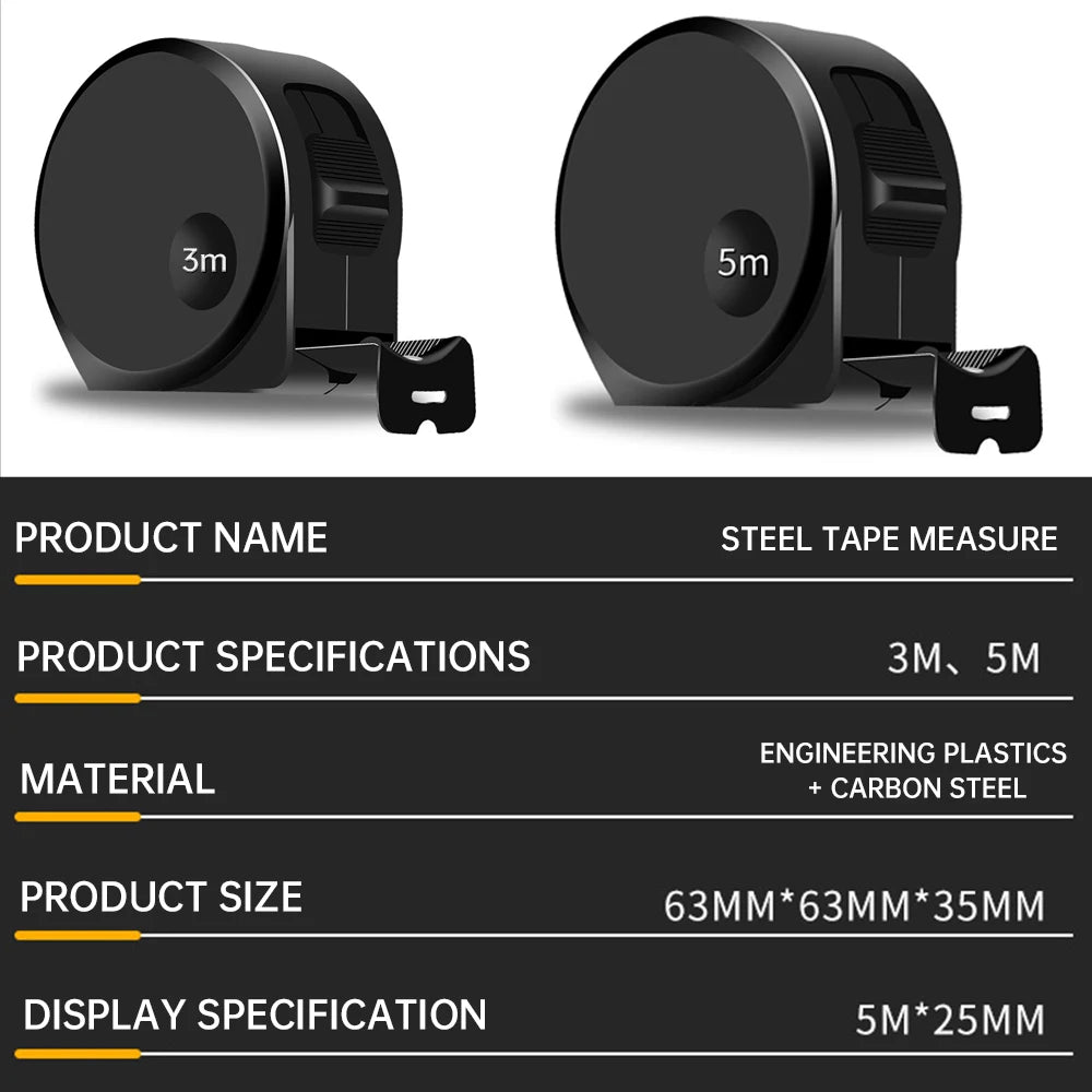 Aideepen 3/5M Steel Tape Measure Thickened High Hardness Tape Measures Measuring Tape Construction Tools Household Woodworking