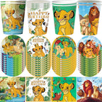 Lion King Birthday Party Decoration Lion Disposable Dinnerware Tablecloth Cup Plate 3D Balloon for Kids Baby Shower Supplies