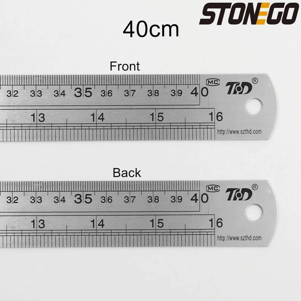 Stainless Steel Ruler Set 6 8 12 16 20 Inch Metal Rulers High Precision Double-Sided Engineering Drawing Office School Tools