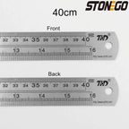 Stainless Steel Ruler Set 6 8 12 16 20 Inch Metal Rulers High Precision Double-Sided Engineering Drawing Office School Tools