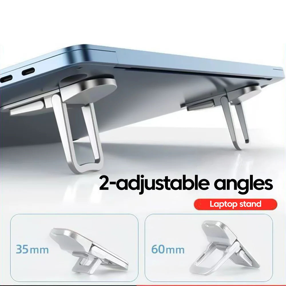 Elough Portable Laptop Atand Invisible Adhesive Bracket Folding Storage Height-Increasing Stand Keyboard Foot Pad Support Stand