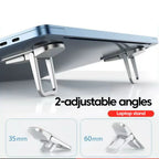 Elough Portable Laptop Atand Invisible Adhesive Bracket Folding Storage Height-Increasing Stand Keyboard Foot Pad Support Stand