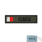 1PC 10cmX2.5cm Custom Name Flag Patch Stripes Badge Iron On Or Hook Loop Armband Germany Luxembourg Armenia Serbia green