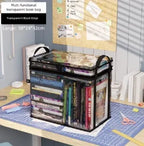 Large capacity foldable storage box student dormitory classroom book storage box transparent waterproof home book box.