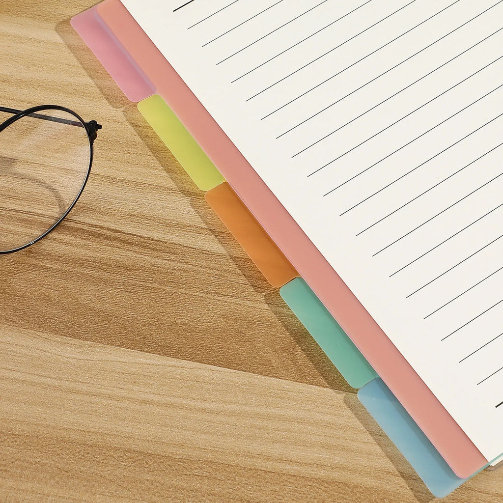 10Pcs Smooth Thick PP Plastic Dividers with Label Tabs for A5 6-Ring Binder Translucent Design Indexing Subject Separation