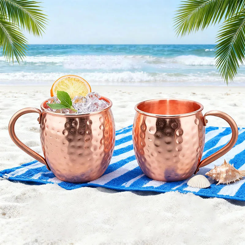 100% Copper Moscow Mule Mug Durable Coppery Beer Mugs 350ml Coffee Mug Milk Cup Pure Copper Bar Cup Drinkware
