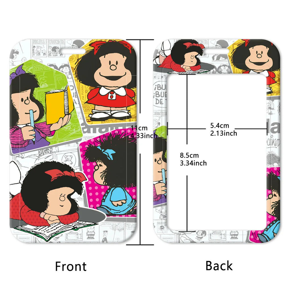 Cartoon Girl Credential Holder Cute Lanyards for Key Neck Strap For Card Badge Gym Keychain Keyring Accessories Gifts