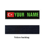 Turkish Flag Turkey 10X2.5cm Embroidery Custom Name Text Patch Stripes Badge Iron On Or  Patches