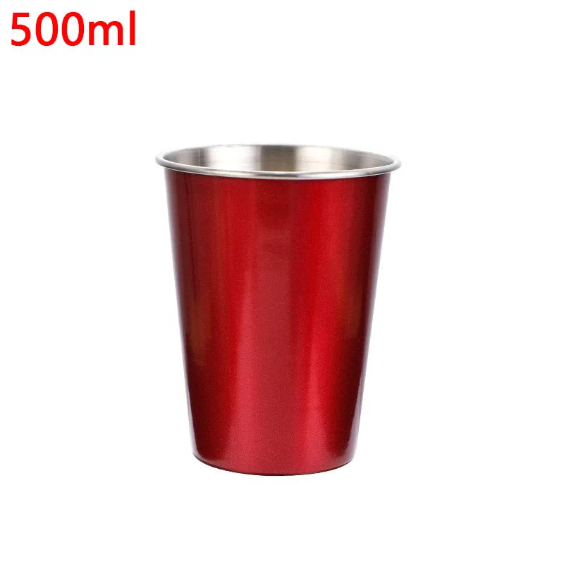 200/300/400/500ml Stainless Steel Beer Cups Household Office Metal Water Drinks Coffee Tumbler Tea Milk Mugs Kitchen Drinkware