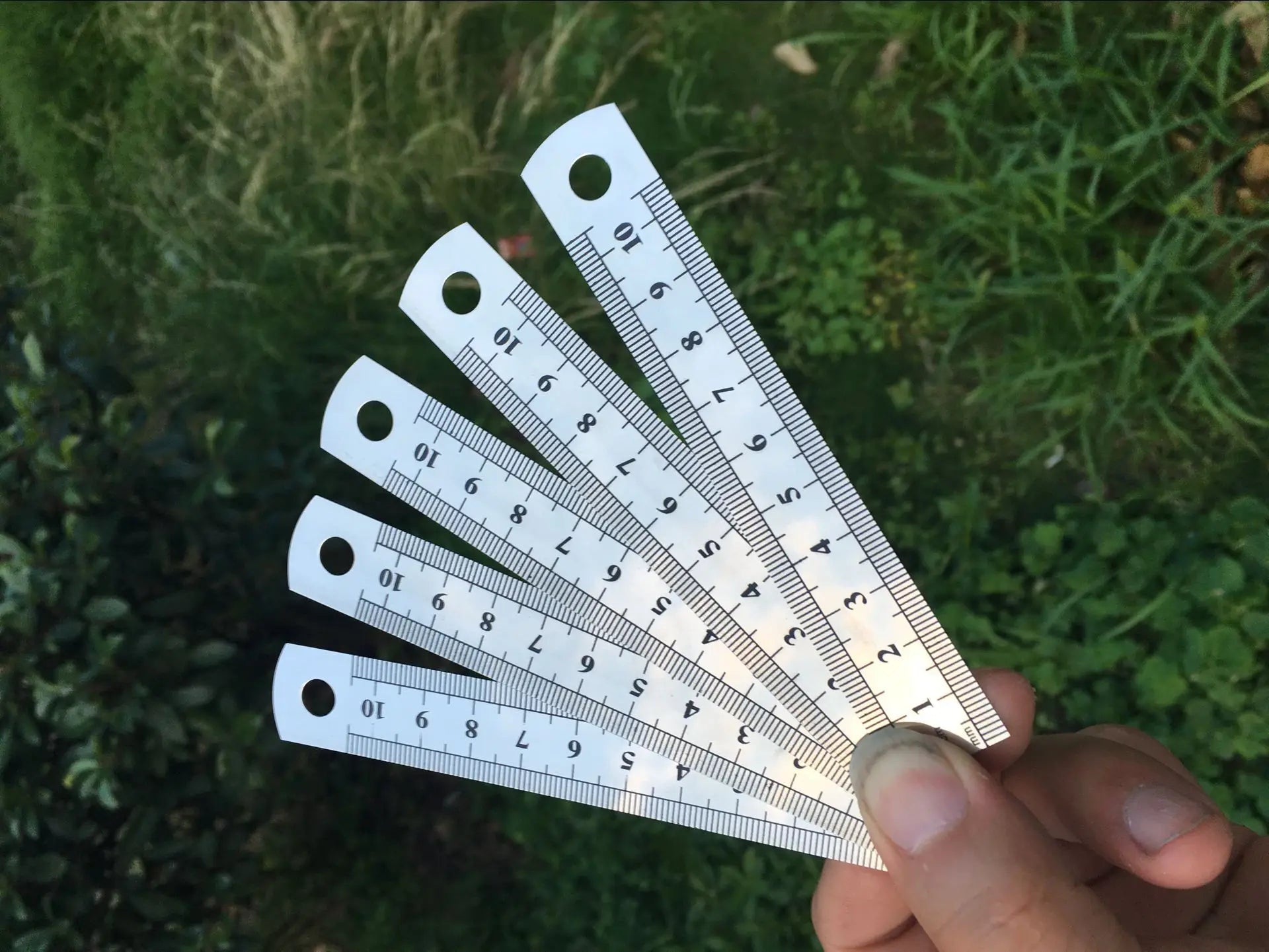 10cm Stainless Steel Metal Straight Ruler Double Scale Inch Measure Tool Office School Supply Artist Student Drawing Stationery