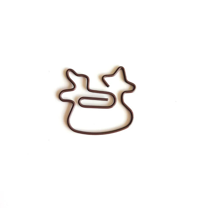 50/30pcs Christmas Tree Metal Material Bell Elk Shape Paper Clips Funny Kawaii Bookmark Office School Stationery Marking Clips