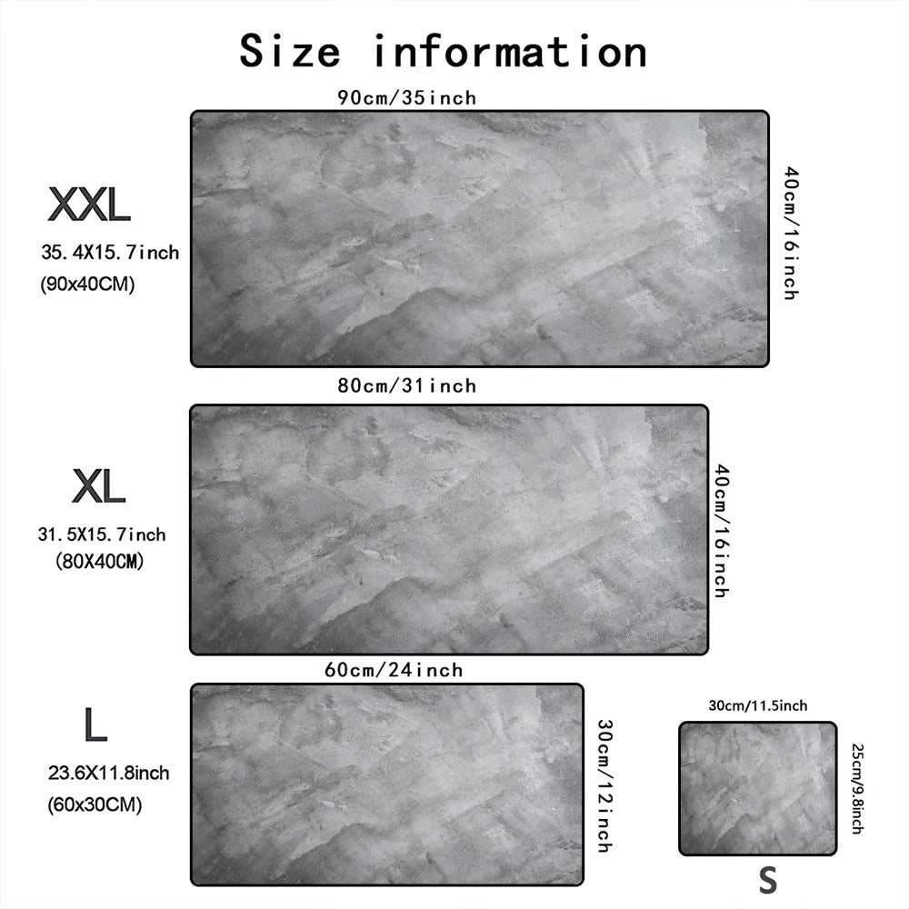 Grey series Mouse Pad Large Computer Office Game Table Mats XXL Rubber Anti-slip Gaming Keyboard Mousepads Long Desk Pads