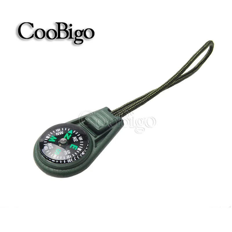 10Pcs Colorful Survival Keychain Zipper Pull Mini Compass for Outdoor Backpack Camping Hiking Pocket Navigator Adventure Tool