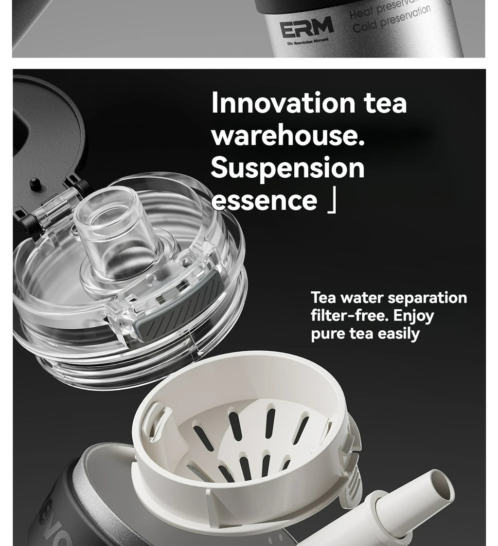 1200ML Extra Large Ceramic Tumbler Drinkware Stainless Steel Water Bottle Insulated Vacuum Flask Straw & Handle Leakproof