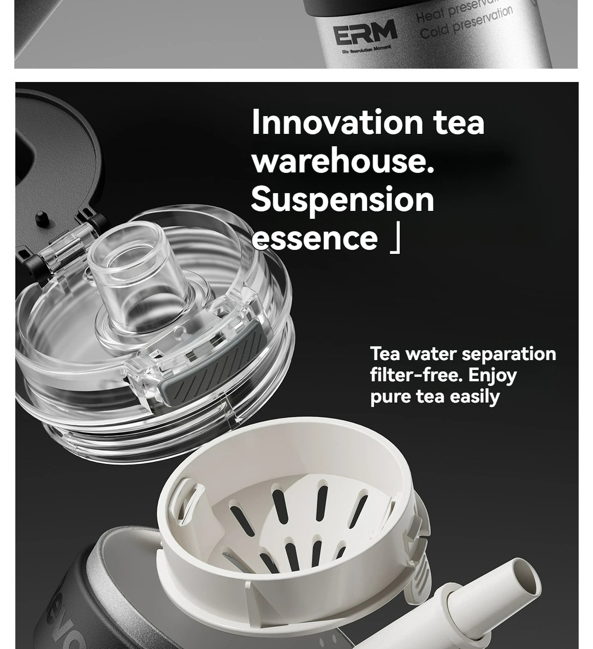 1200ML Extra Large Ceramic Tumbler Drinkware Stainless Steel Water Bottle Insulated Vacuum Flask Straw & Handle Leakproof