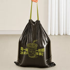 Printed Drawstring Trash Bags 20L Capacity Disposable Garbage Bin Liners Thickened Leakproof Rubbish Bags for Home Kitchen