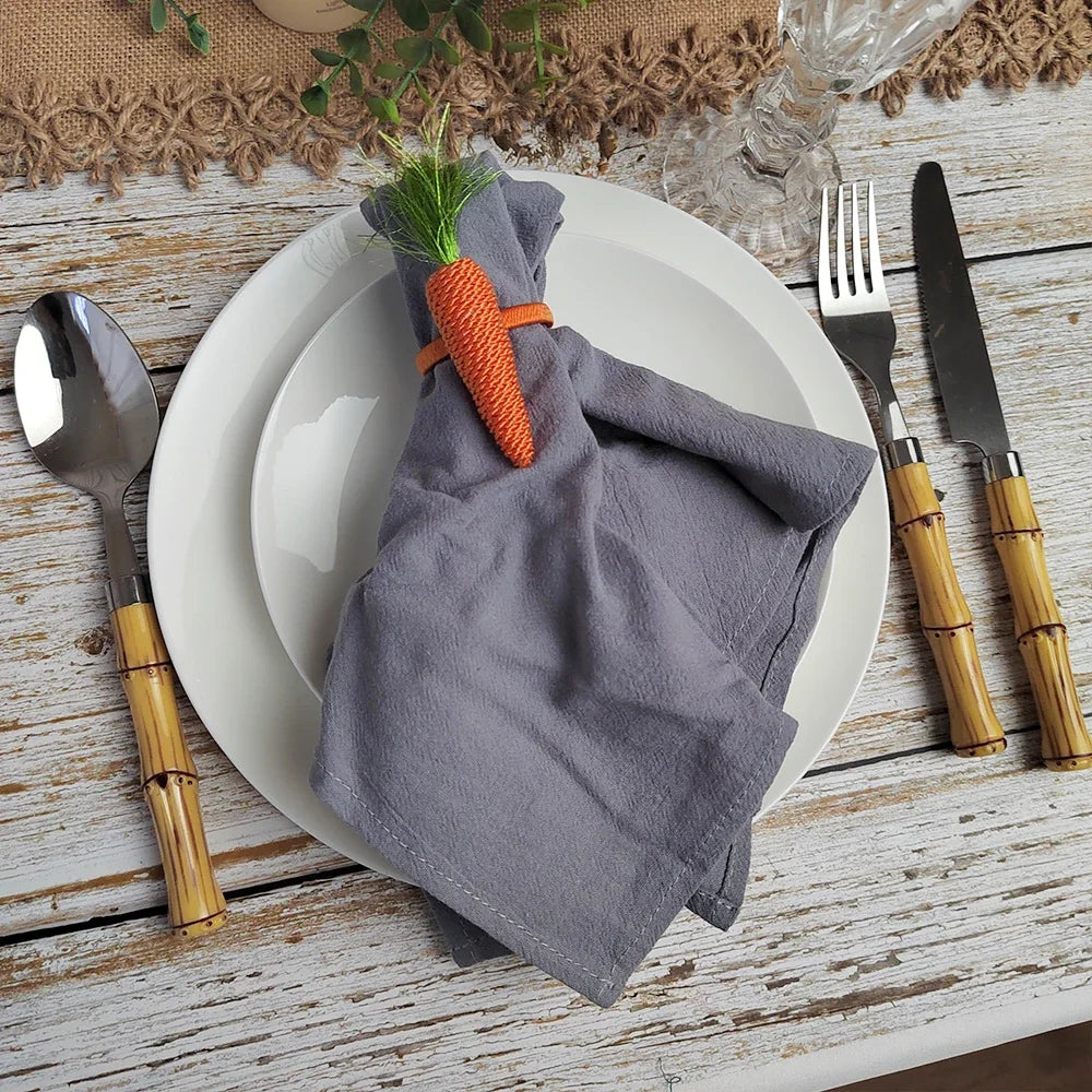 Set of 6 Cotton Dinner Cloth Napkins 30x45cm Soft Washable Perfect for Weddings Parties Christmas Birthdays and Family Gathering