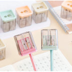 1 Piece Lytwtw's School Supplies Cute Morandi Color Geometry Sharpener For Pencil Office Creative Stationery Item