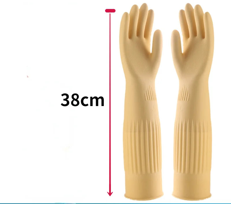 38/45/56cm Latex Long Gloves Aquarium Fish Tank Industrial Thick Protective Gauntlets Waterproof Rubber Latex Dishwashing Gloves