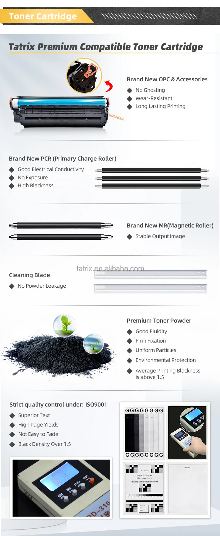 Tatrix Premium Compatible Laser Color Toner Cartridge CF400X CF401X CF402X CF403X 201X for HP M252dn/ 252n/MFP M277dw/277n/M274n