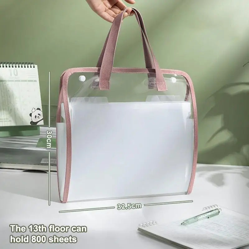 A4 Portable Accordion File Organizer, 13 Pocket Expanding Document Folder for Business School Office Student Supplies