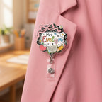 Personalized Custom Name Teacher Badge Reel,Acrylic Retractable ID Badge Holder,Back To School Gift,Educator Staff Accessory