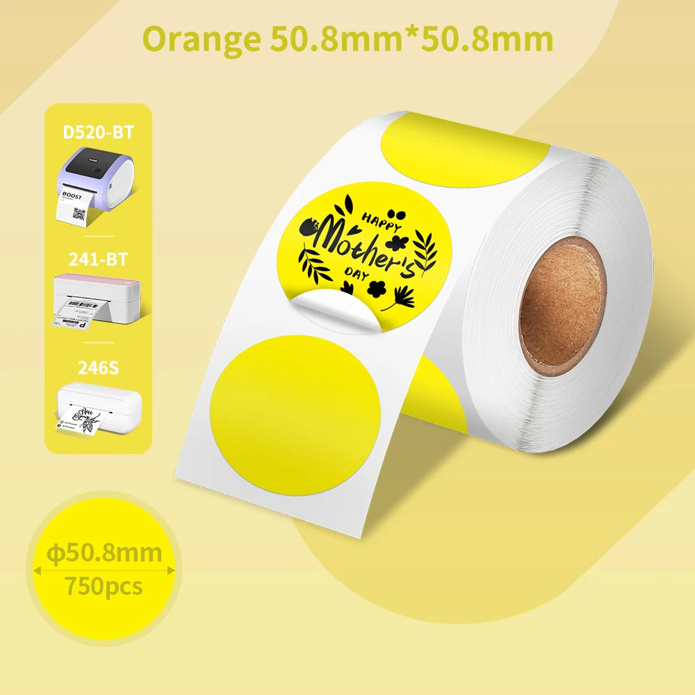Phomemo PM-241BT Shipping Label Printer Label Sticker Round Label Square Label Rainbow Color DIY Logo Design Small Business