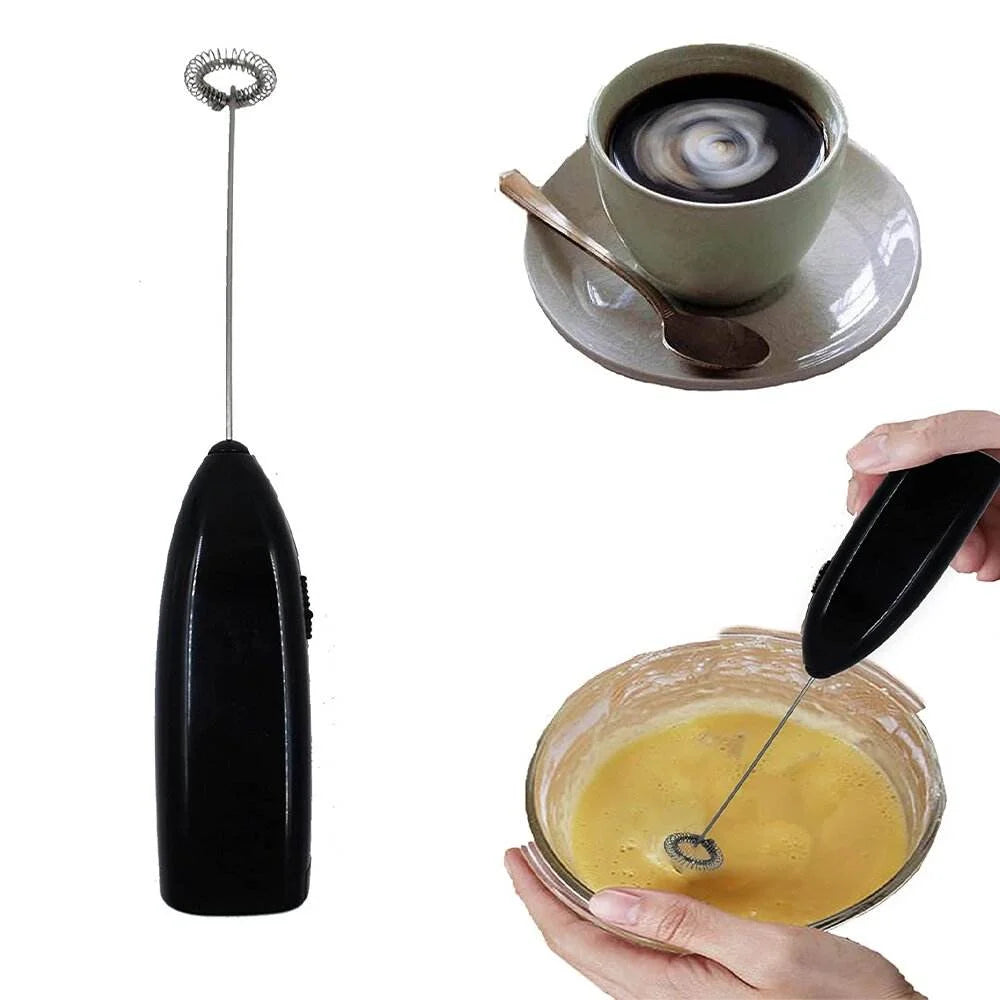 Handheld Electric Egg Beater Mini Battery Powered Milk Frother Coffee Drink Mixer Milk Foamer Kitchen Tools