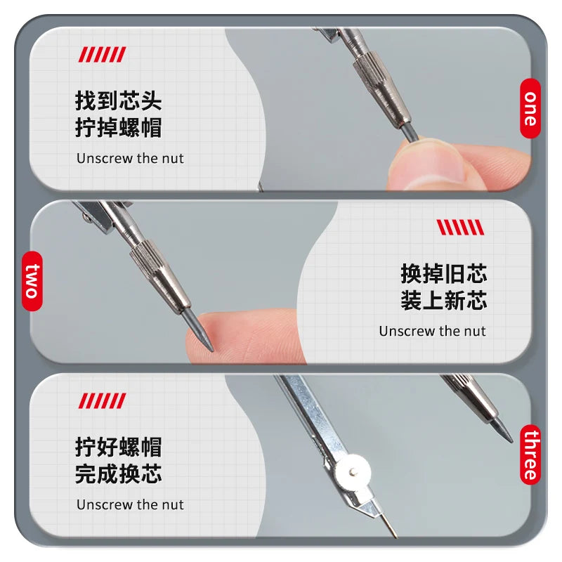 M&G Compass Drawing Tool Metal Geometric Protractor Engineering Protractor Drawing Tool, Suitable for Students and Carpenters