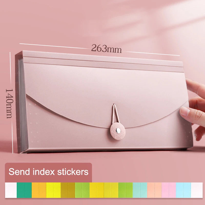 【Wq0】【MA3】13 Pockets Expanding File Folder Accordion Document Organizer Check Receipts Bill Card Ticket Holder PP Wallet Case