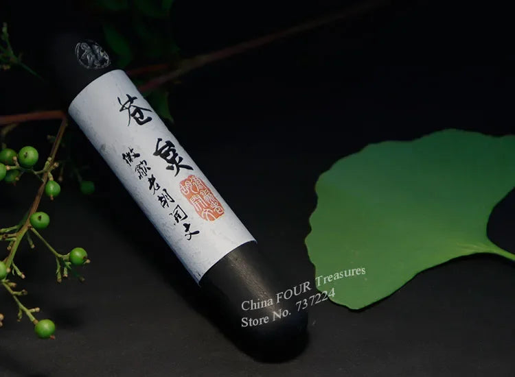 Chinese Solid Sumi-e Ink Stick Huishe Laohukaiwen Chinese Song Yan Pine Soot ink Bar Brush Painting Paint Calligraphy Ink Block