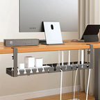Under Table Storage Rack No Punching Metal Cable Management Tray Home Office Desk Wire Organizer Retractable Power Strip Storage