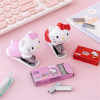 Genuine Sanrio Hello Kitty Stapler Set with Staples Bookbinding Machine Creative Stationery Gift for Women School Office