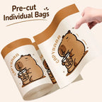 1 Roll 45x45cm 50Pcs Printed Tear-Free Drawstring Trash Bags Disposable Garbage Bags